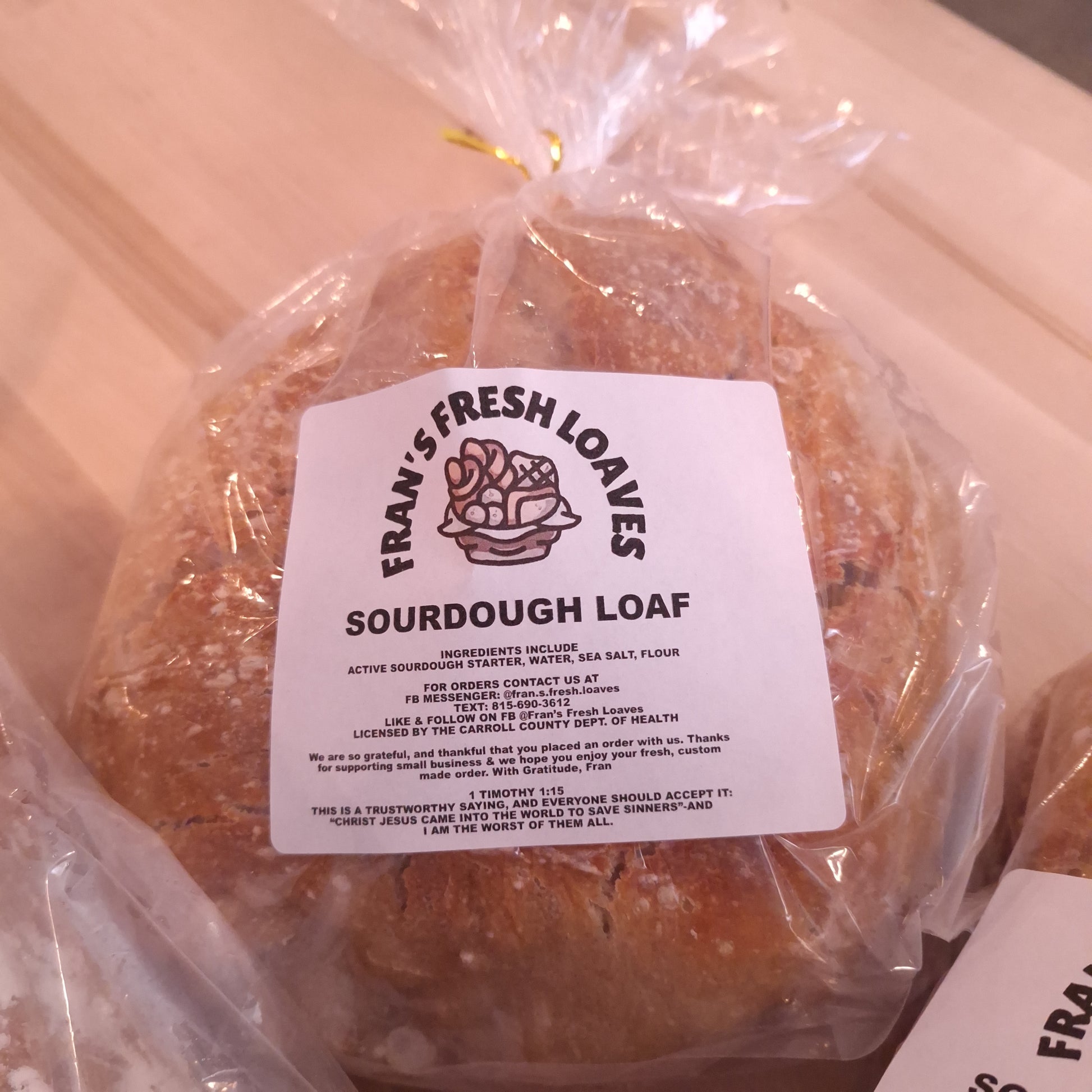 Packaged sourdough loaf 