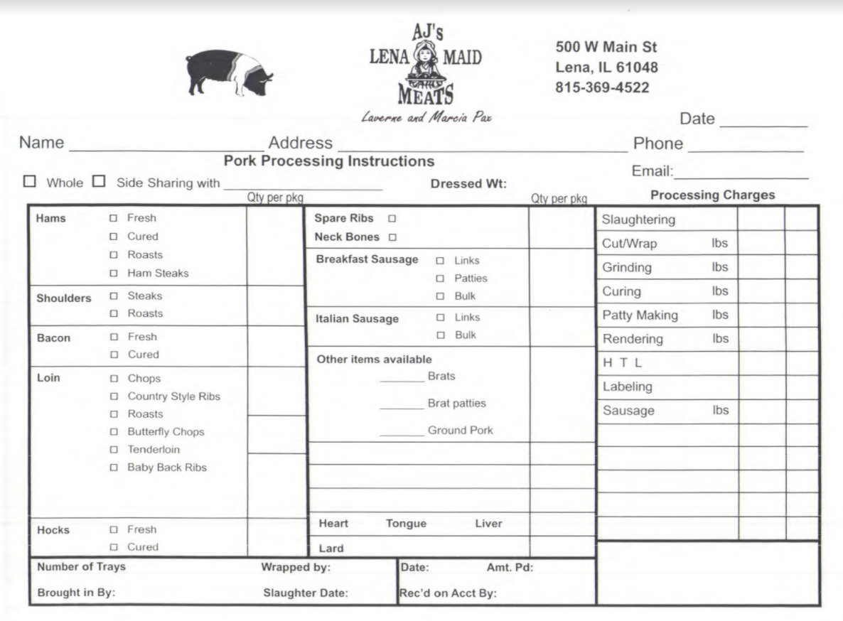 Pork Share Reservation - MAY & JUNE 2024 Harvest